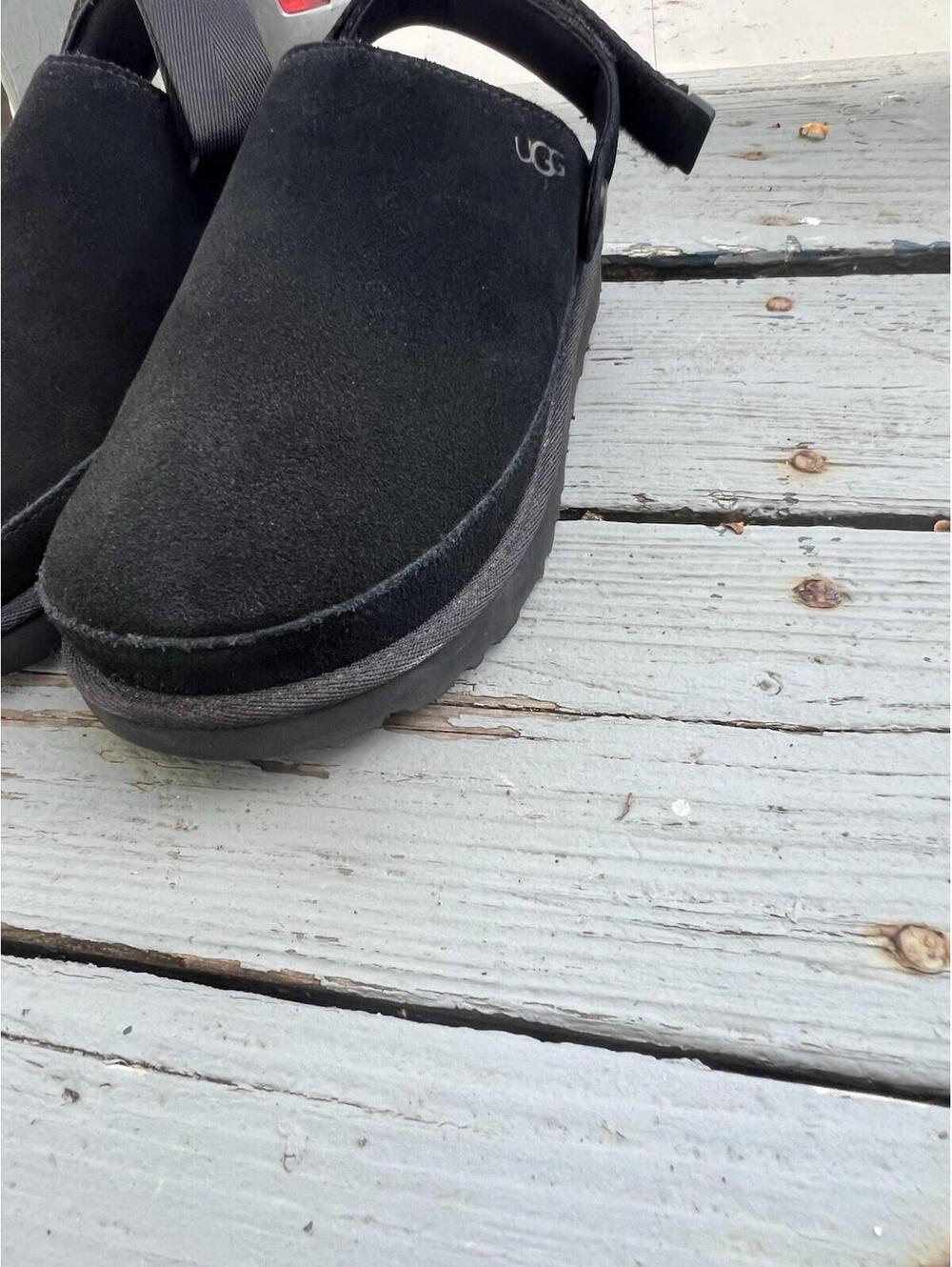 UGG Womens Goldenstar Clog Shoes Sz 8 EUR 39 Black Adjustable Strap GENUINE - Picture 6 of 9